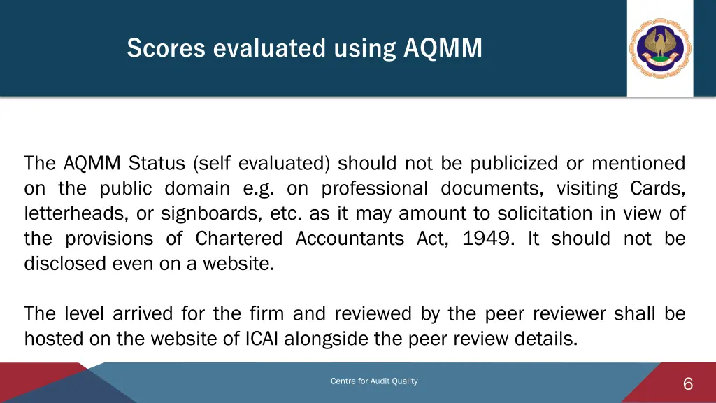 scores evaluated using aqmm