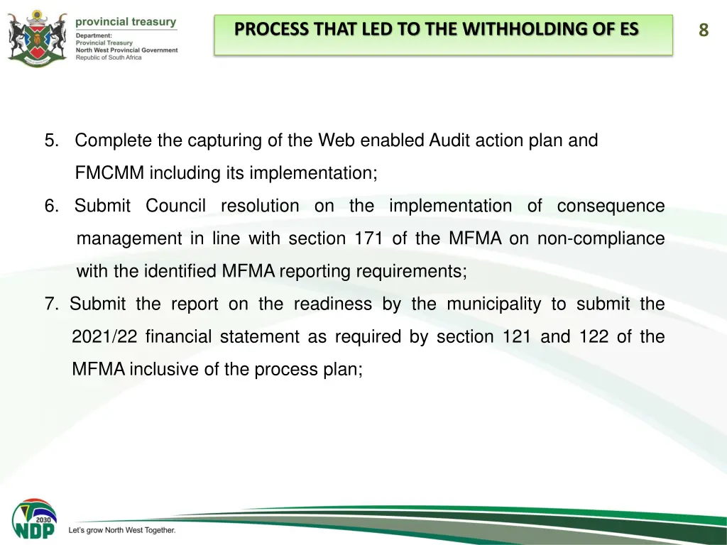 process that led to the withholding of es 3