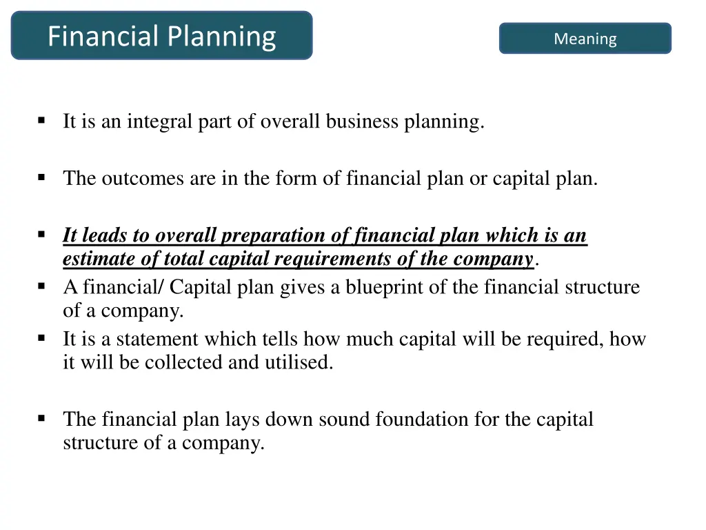 financial planning