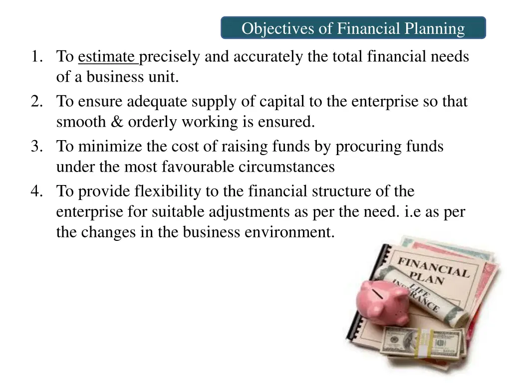 objectives of financial planning