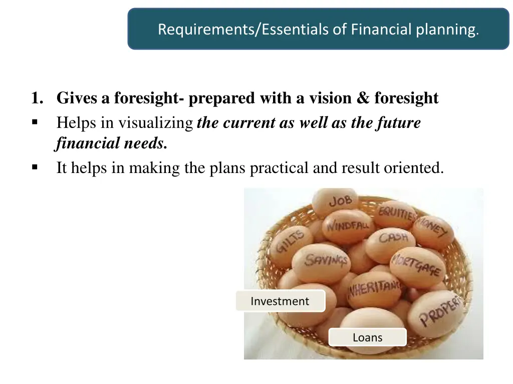 requirements essentials of financial planning