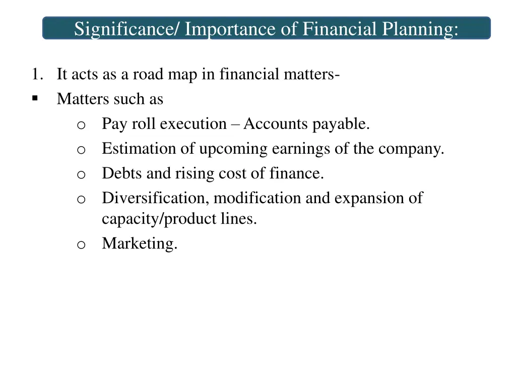 significance importance of financial planning