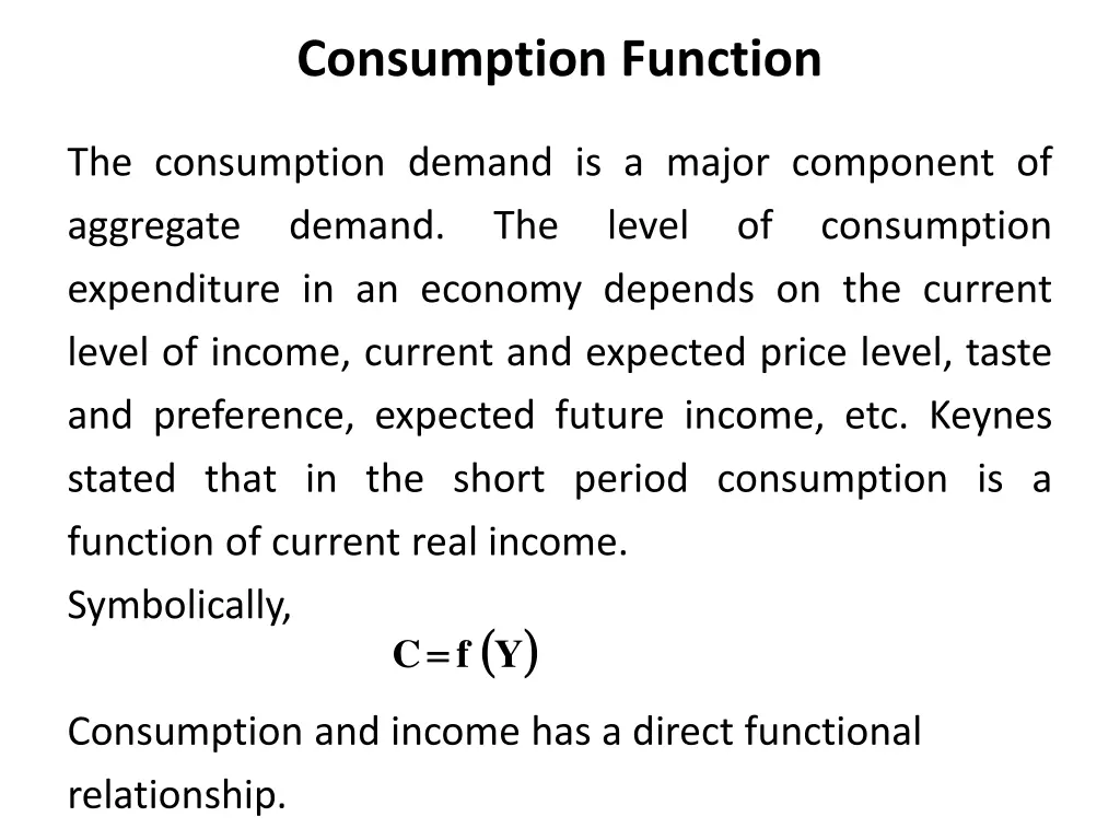 consumption function