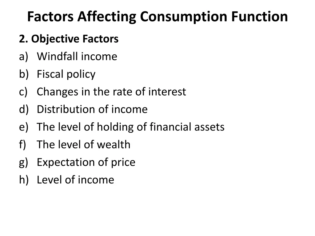 factors affecting consumption function 1