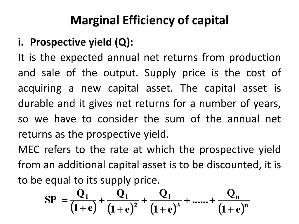 marginal efficiency of capital