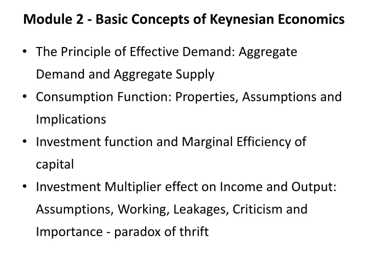 module 2 basic concepts of keynesian economics