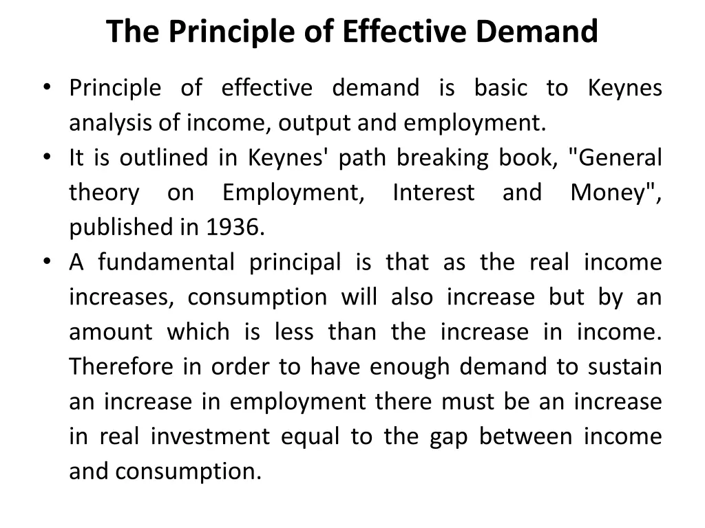 the principle of effective demand