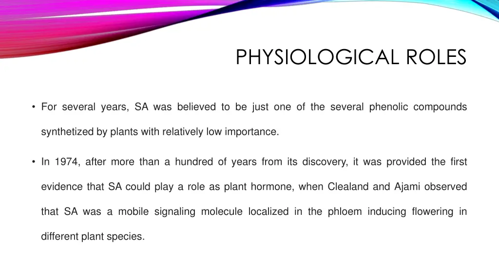 physiological roles