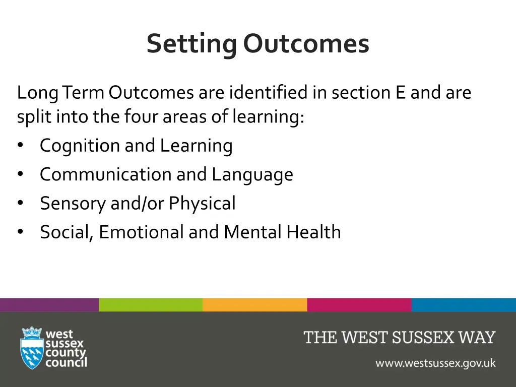 setting outcomes