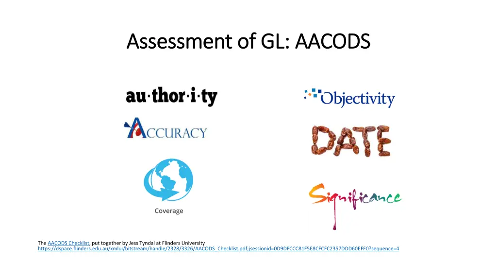 assessment of gl aacods assessment of gl aacods