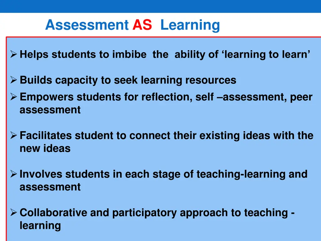 assessment as learning