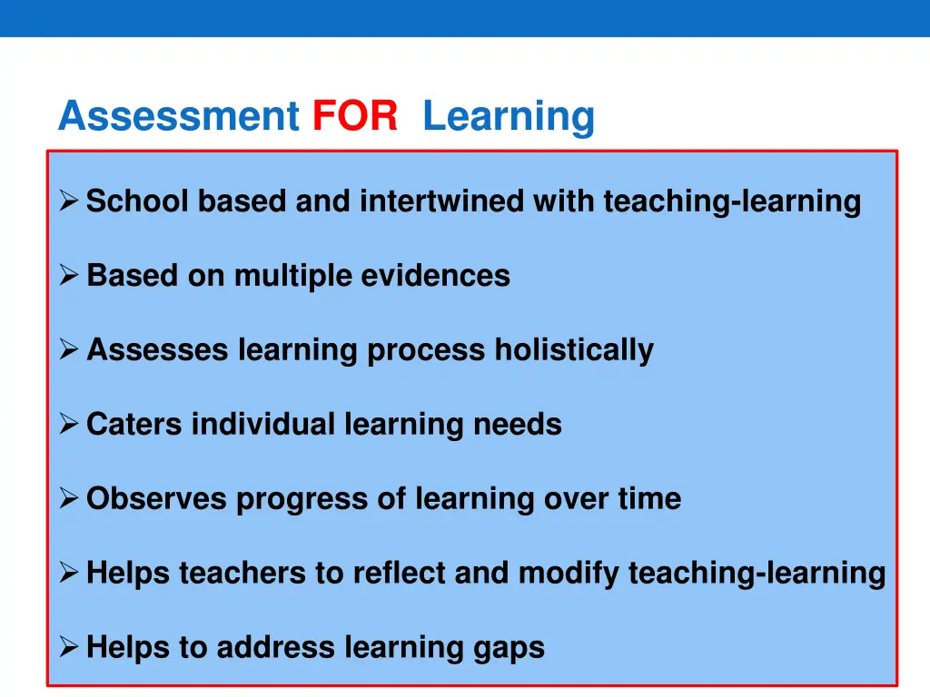 assessment for learning