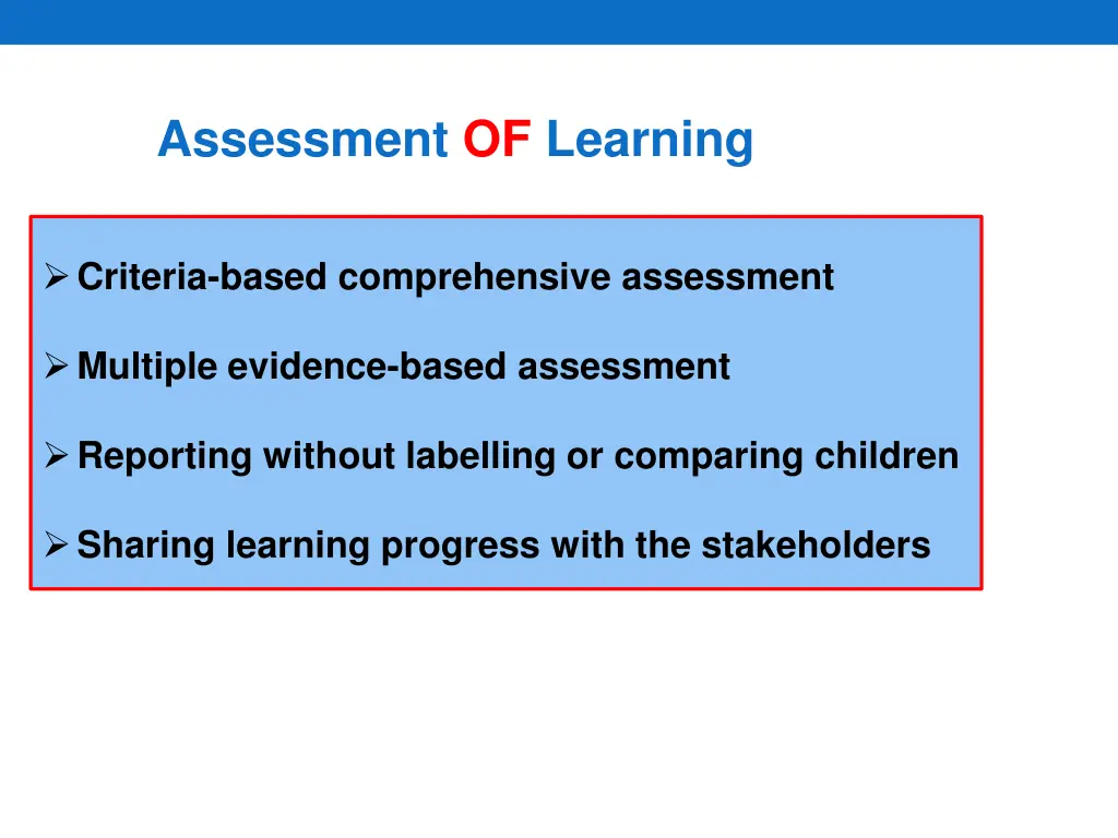 assessment of learning