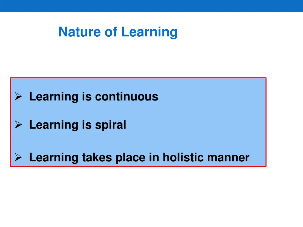 nature of learning