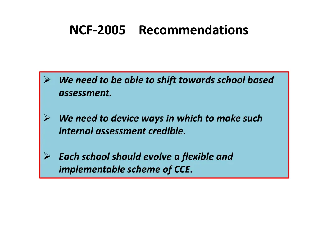 ncf 2005 recommendations