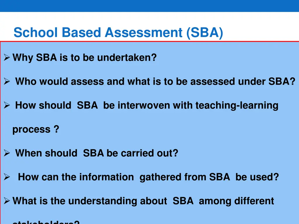 school based assessment