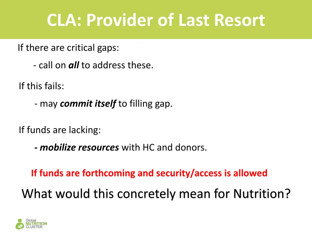 cla provider of last resort