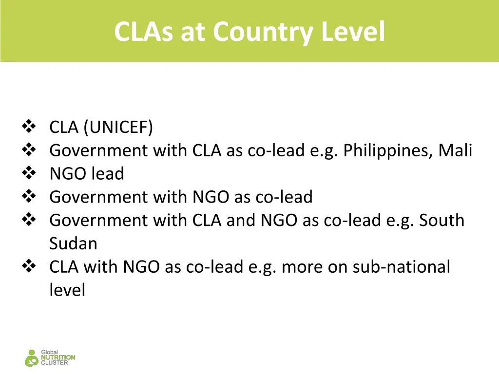 clas at country level