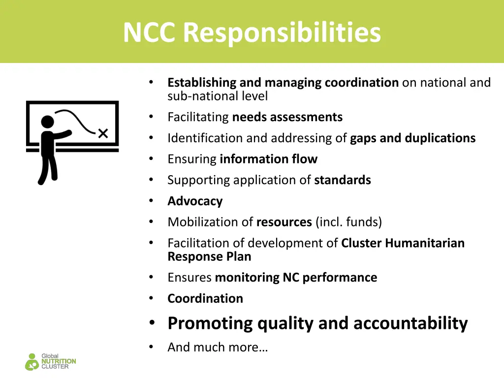 ncc responsibilities