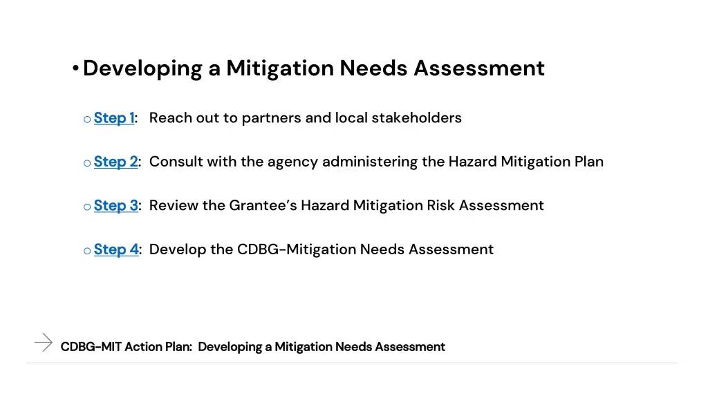 developing a mitigation needs assessment