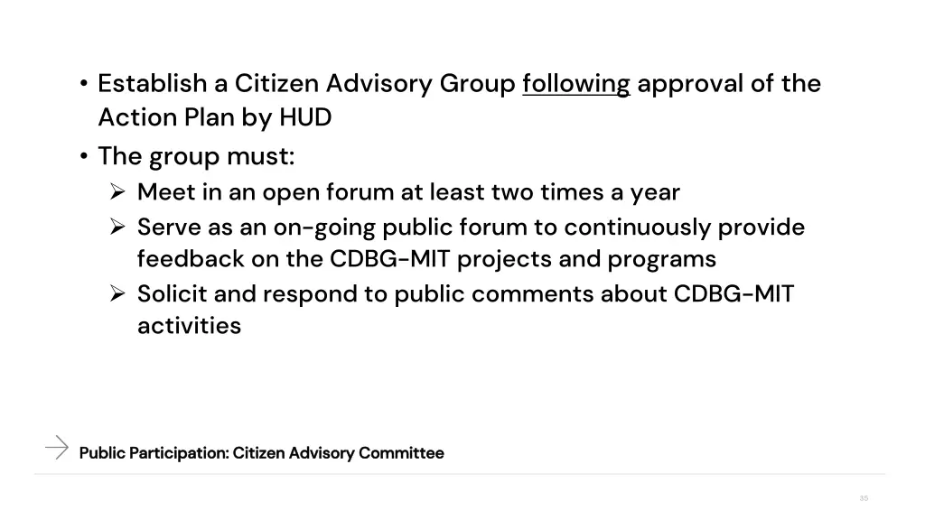 establish a citizen advisory group following