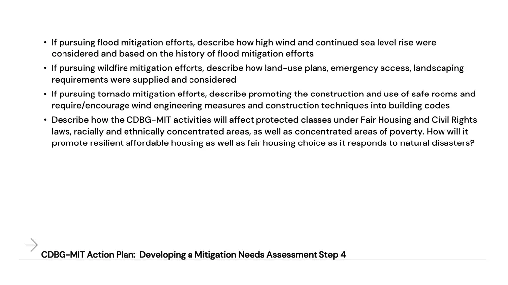 if pursuing flood mitigation efforts describe