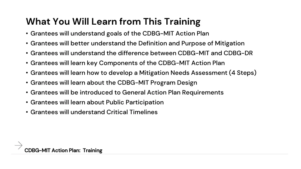 what you will learn from this training grantees