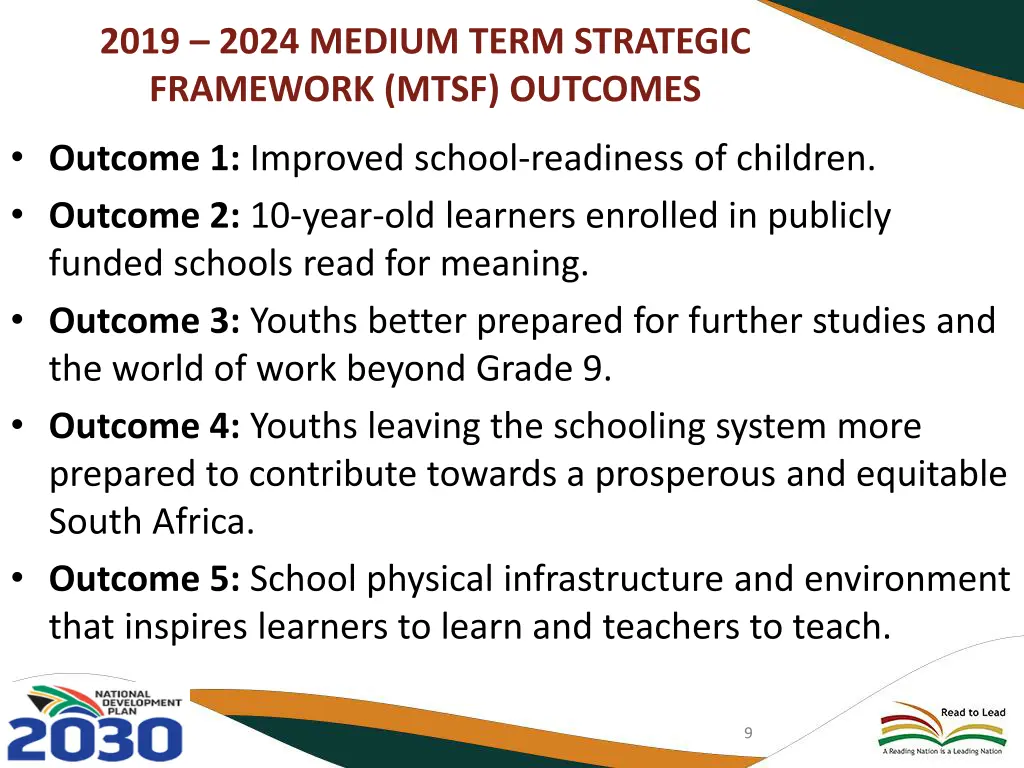 2019 2024 medium term strategic framework mtsf 1