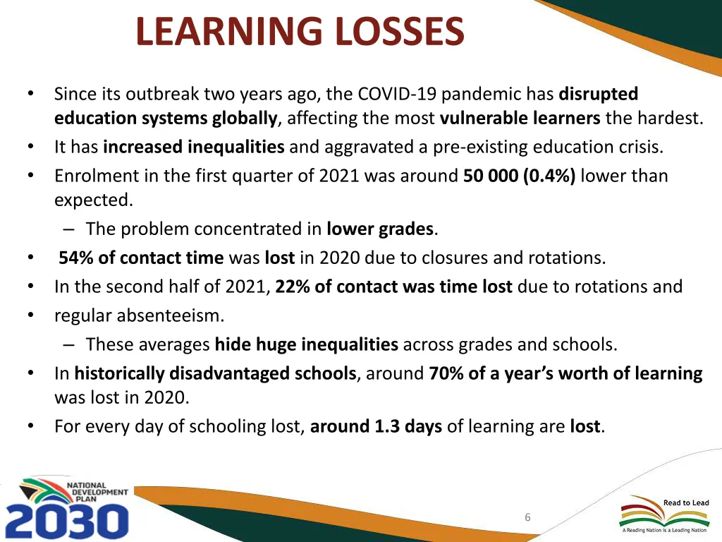 learning losses