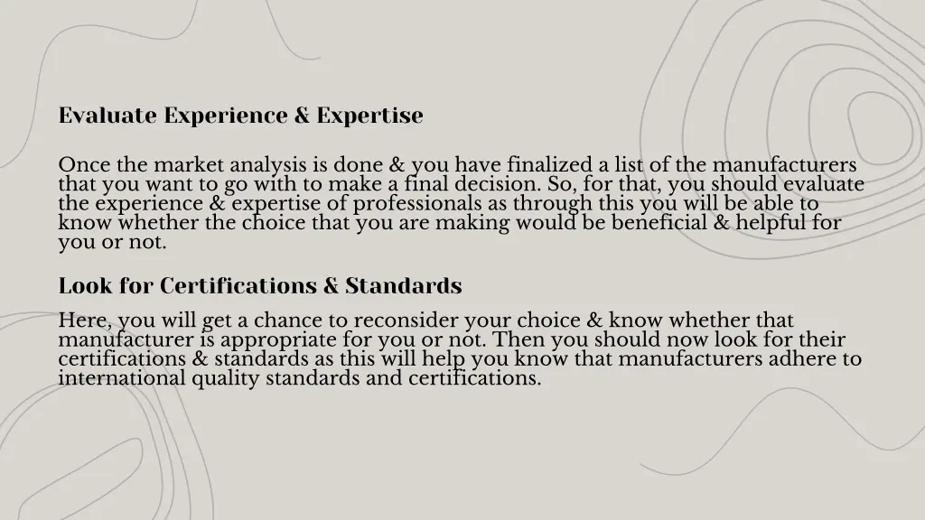 evaluate experience expertise