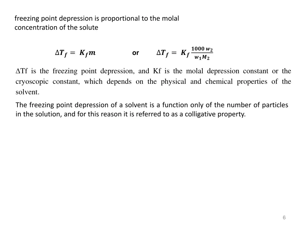 freezing point depression is proportional