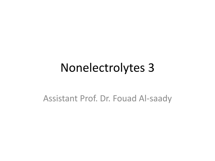 nonelectrolytes 3