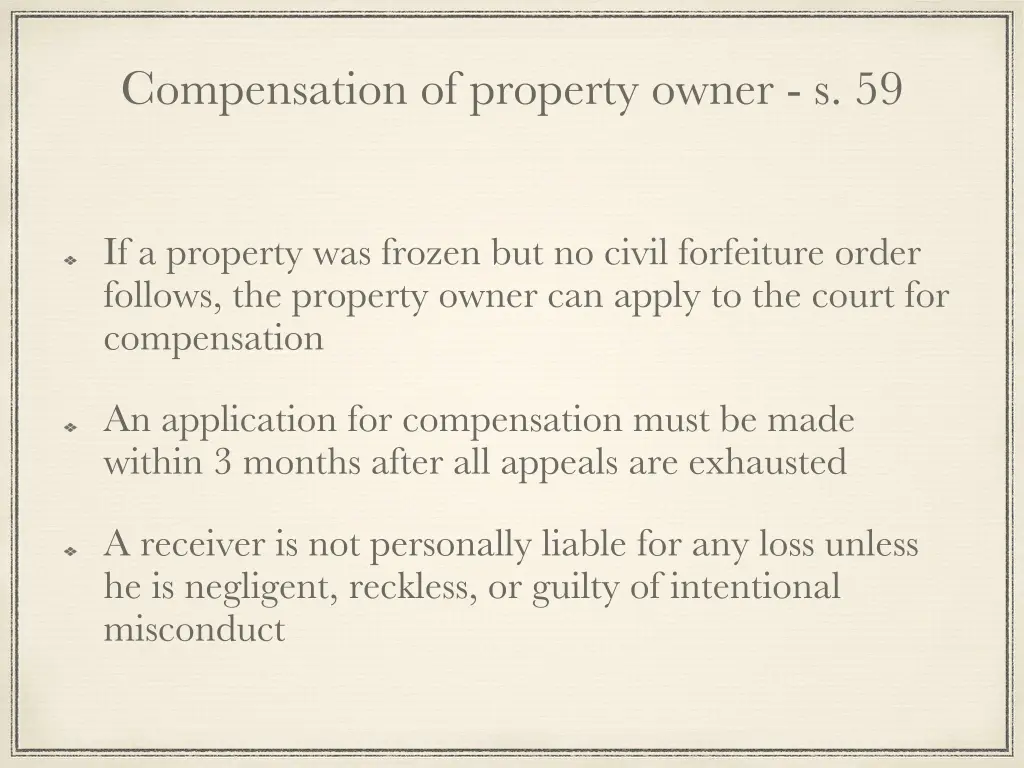 compensation of property owner s 59