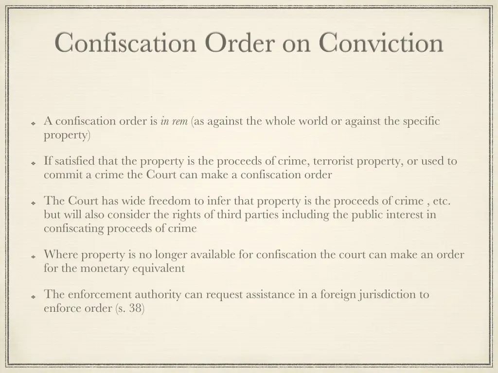 confiscation order on conviction