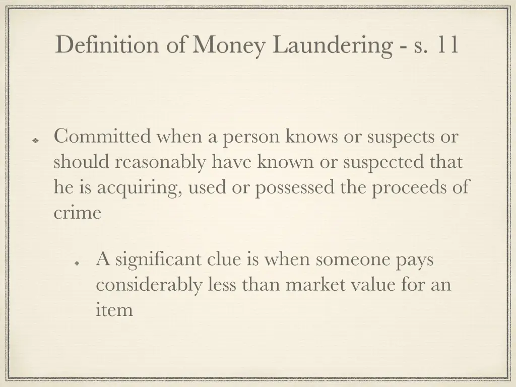 definition of money laundering s 11