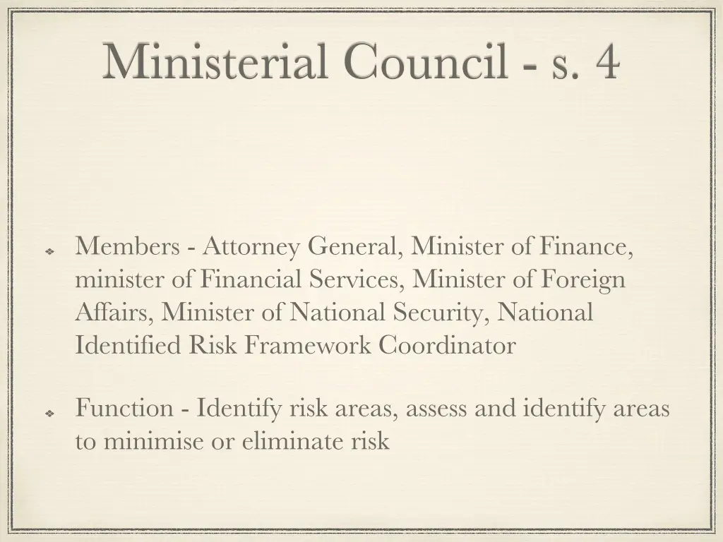 ministerial council s 4