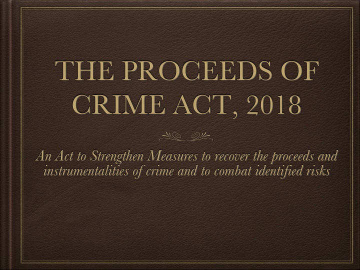 the proceeds of crime act 2018