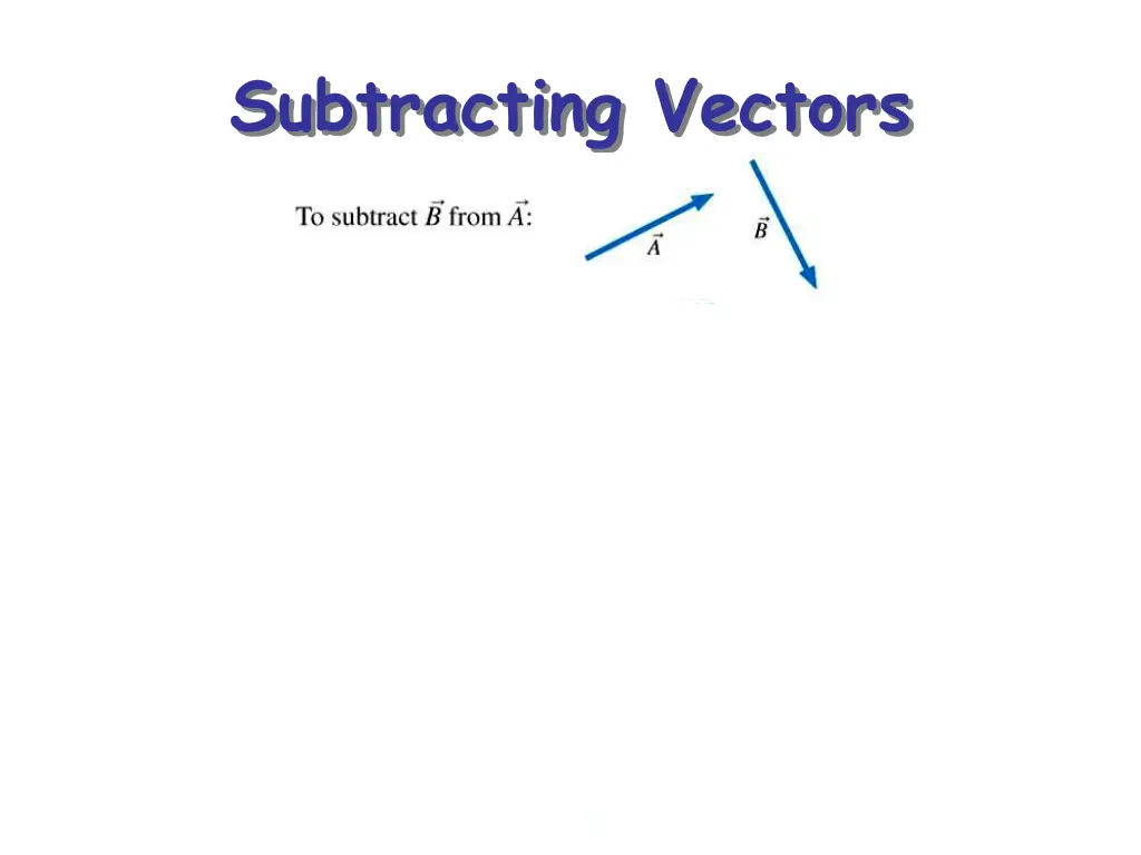 subtracting vectors