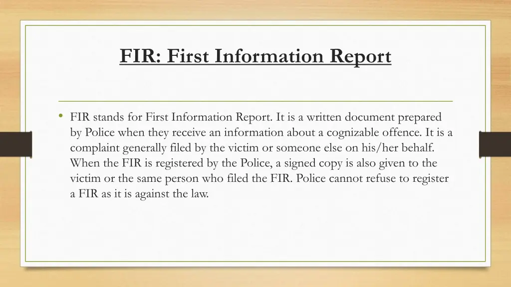 fir first information report