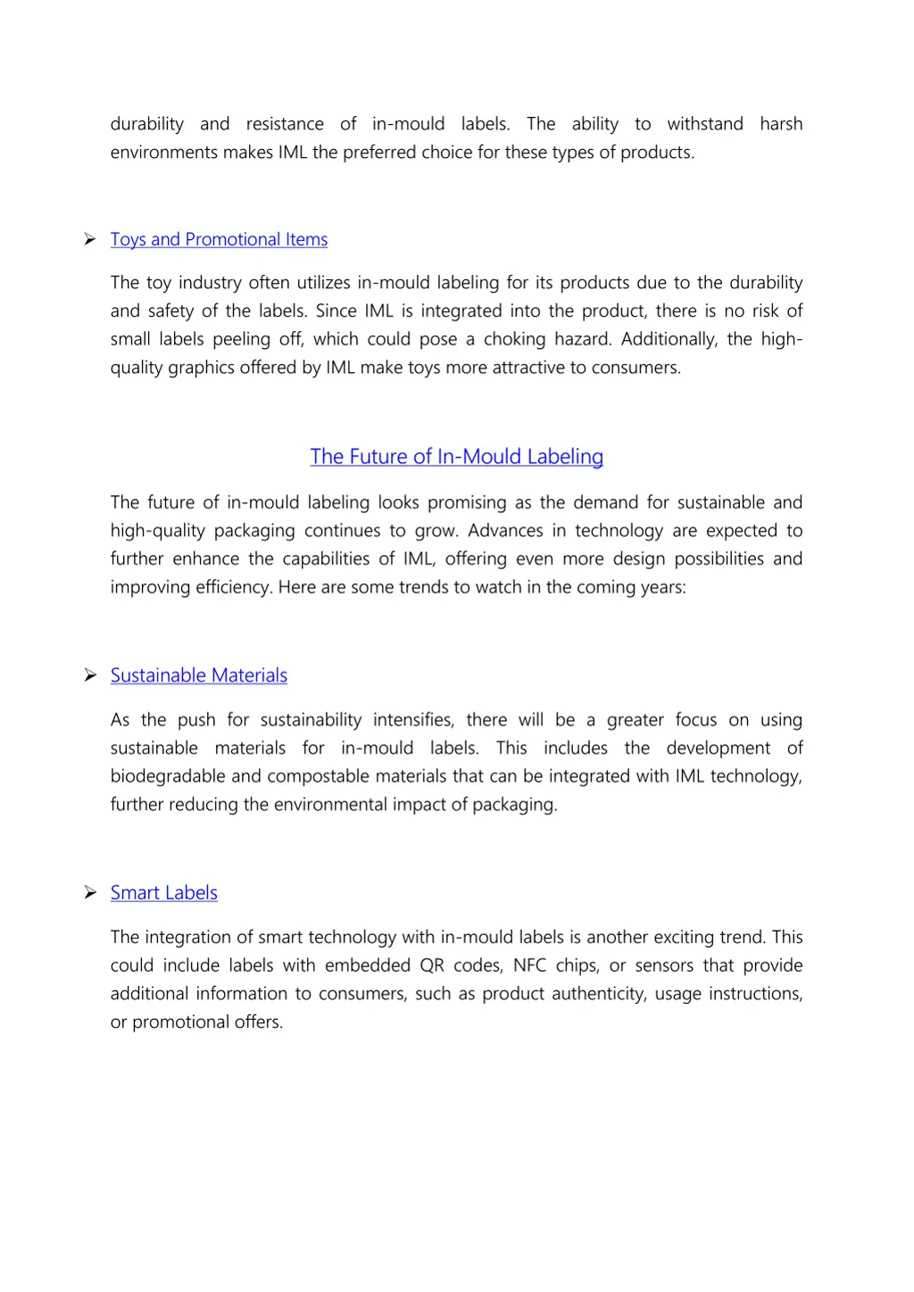 durability and resistance of in mould labels