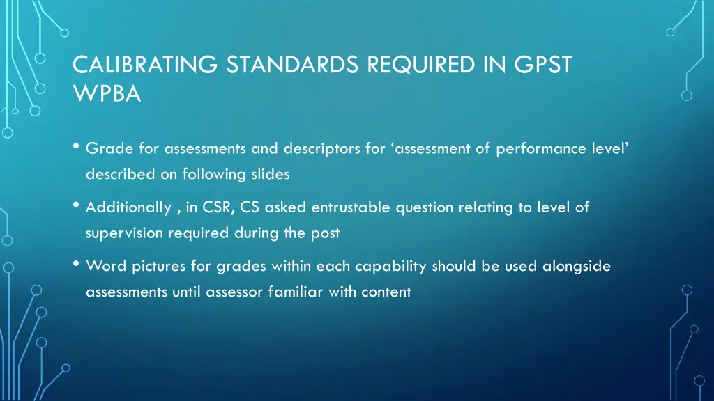 calibrating standards required in gpst wpba 1