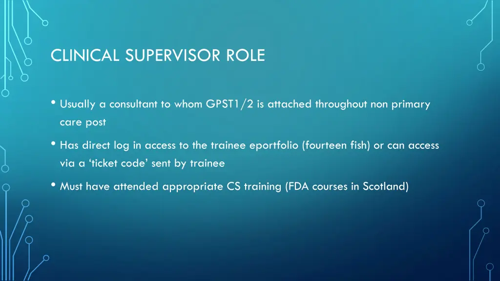 clinical supervisor role