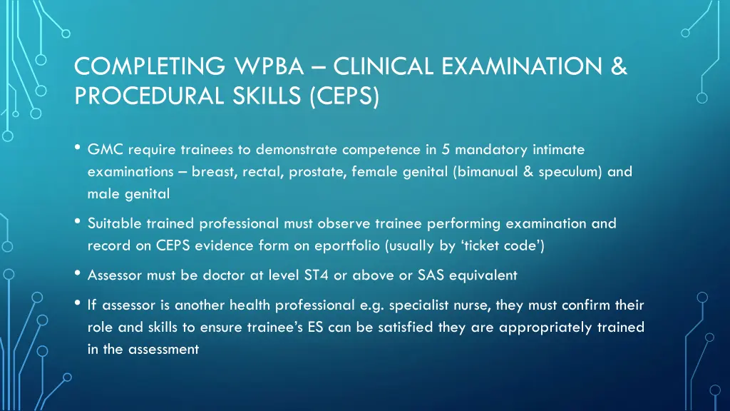 completing wpba clinical examination procedural 1