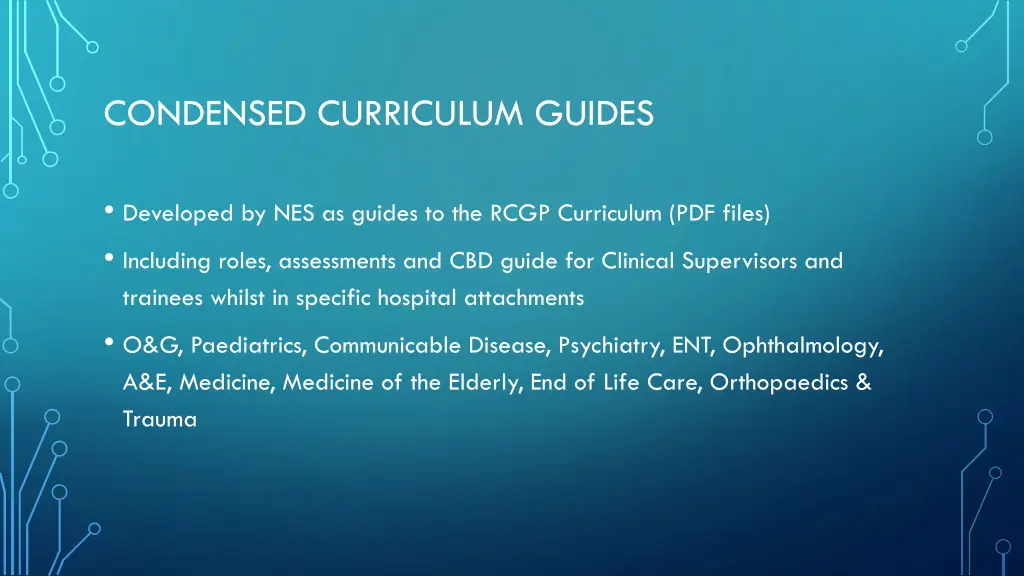 condensed curriculum guides