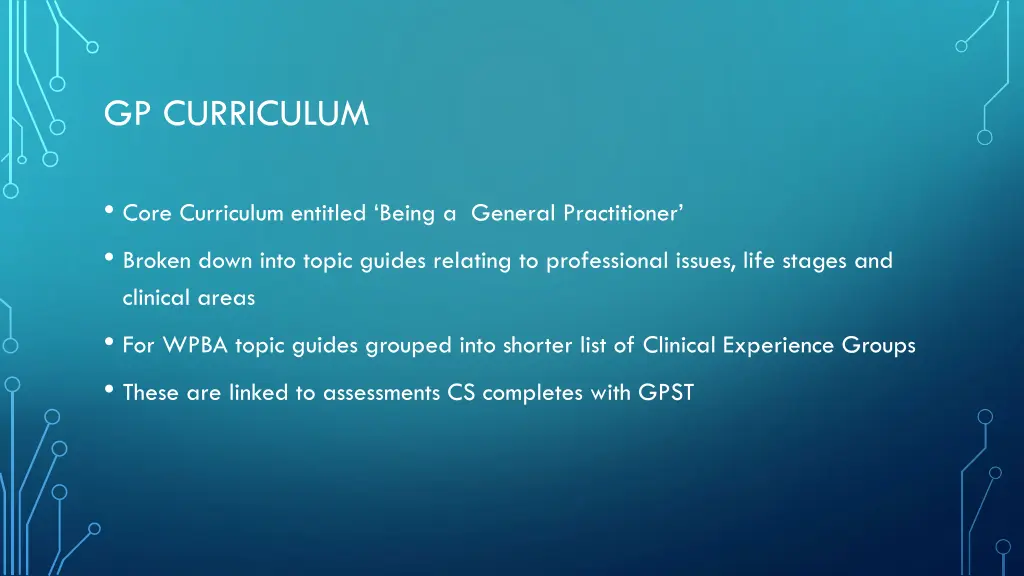 gp curriculum