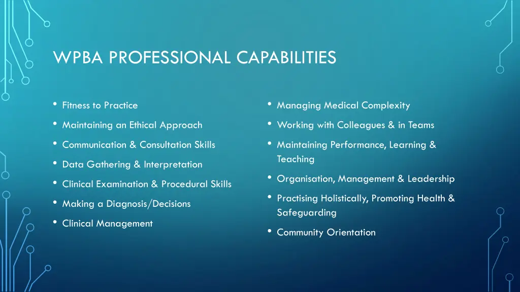 wpba professional capabilities