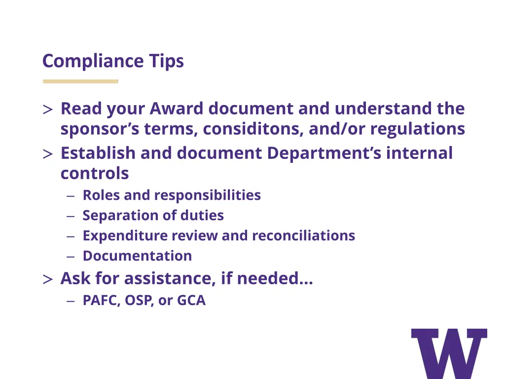 compliance tips