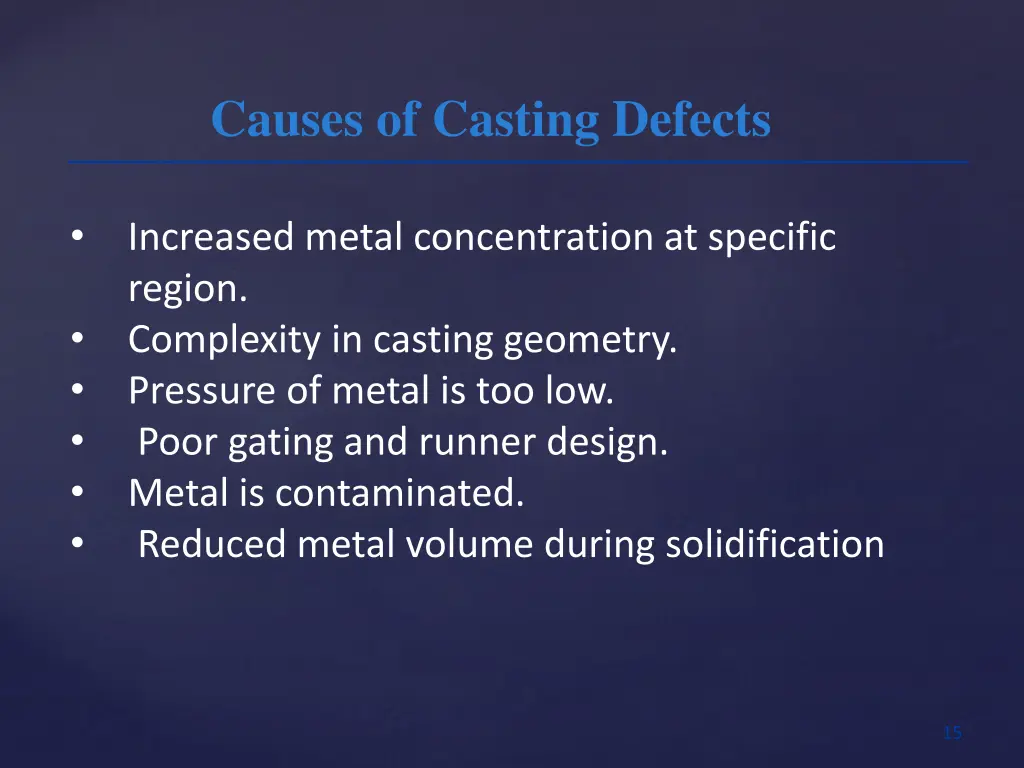 causes of casting defects