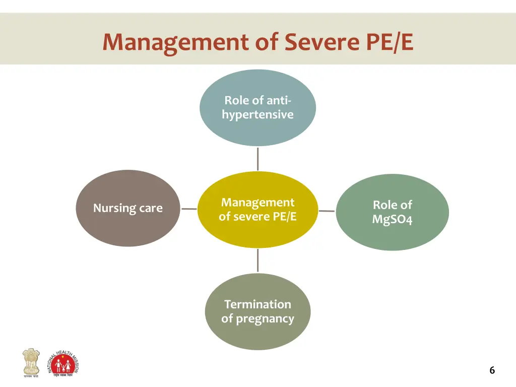 management of severe pe e