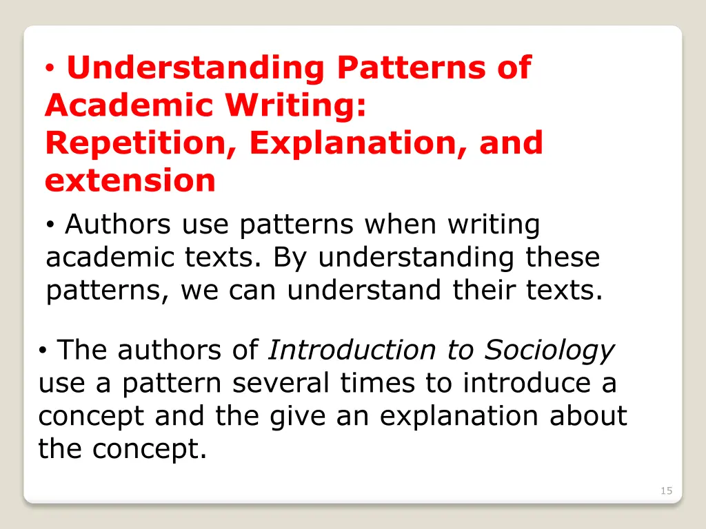 understanding patterns of academic writing